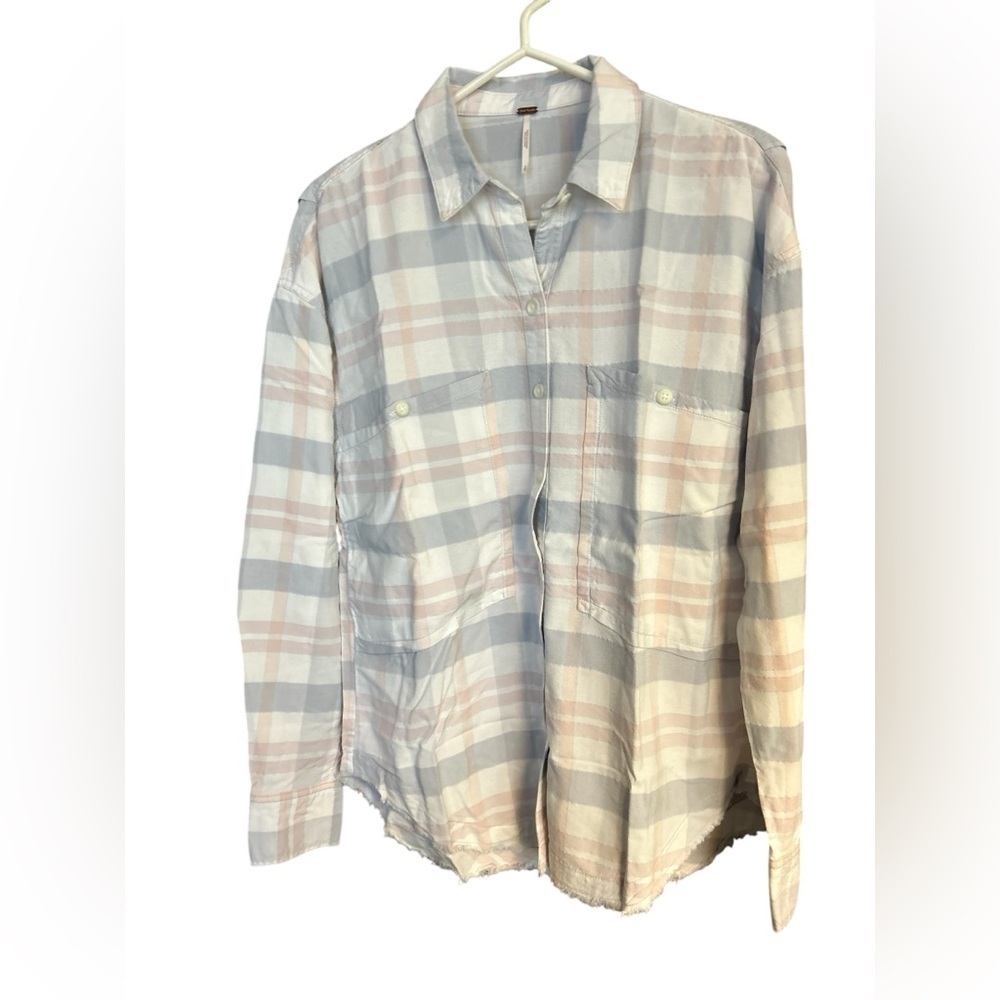 Free People Women's Plaid Button-Up Shirt Multicolor Size s